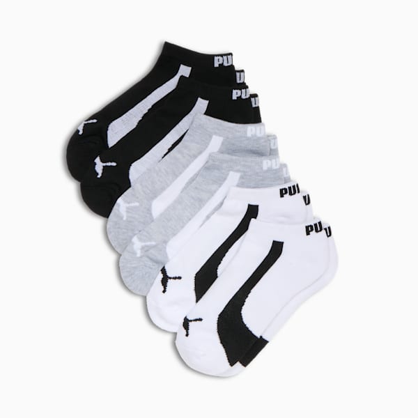 Chaussettes courtes mi-tissu bouclette Femme (6 paires), BLACK / WHITE, extralarge